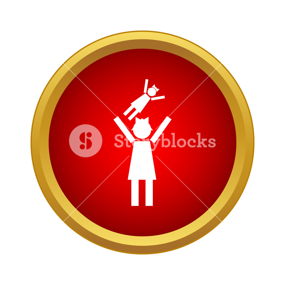 1000x1000 Mother And Child Icon In Simple Style In Red Circle Love Symbol