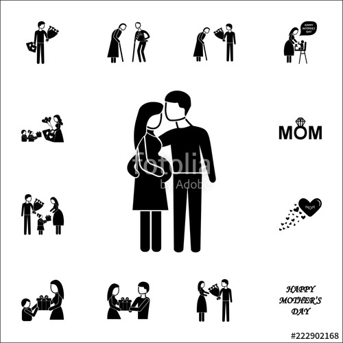 500x500 Family Is Waiting For A Child Icon Mother's Day Icons Universal