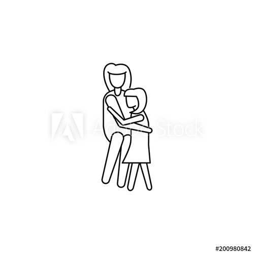 500x500 Daughter Hugging Mother Icon Element Of Mother Day For Mobile