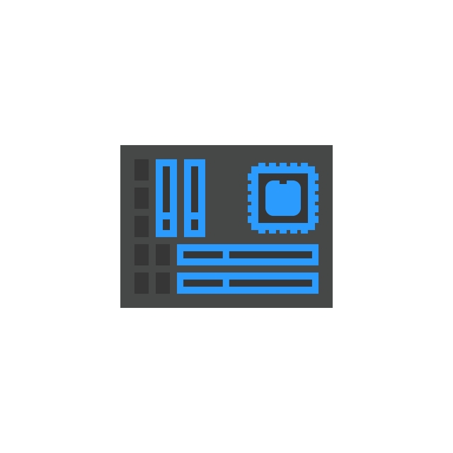 640x640 Motherboard Icon Flat Cartoon Style Vector Illustration, Icon