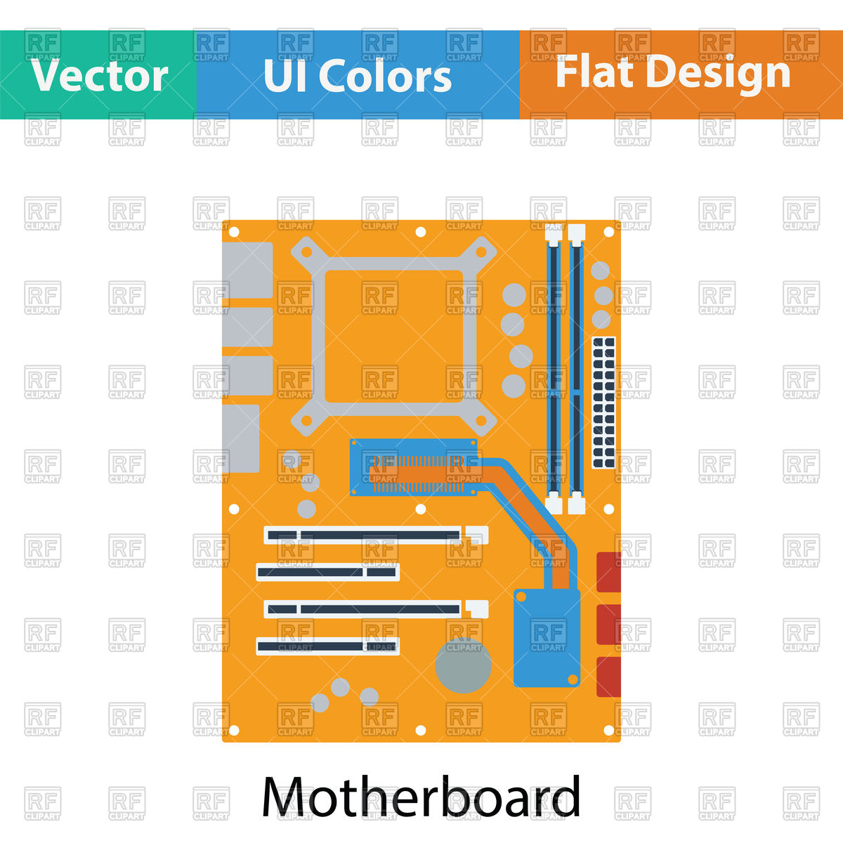1200x1200 Motherboard Icon In Ui Colors Vector Image Of Icons And Emblems