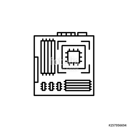 500x500 Hardware, Motherboard Icon Simple Thin Line, Outline Vector