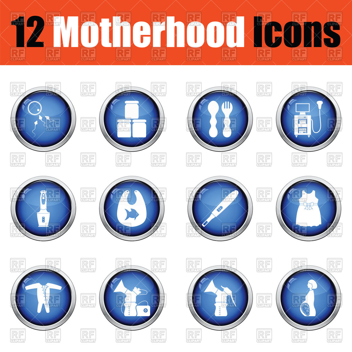 1200x1200 Set Of Motherhood Icons Vector Image Of Signs, Symbols, Maps