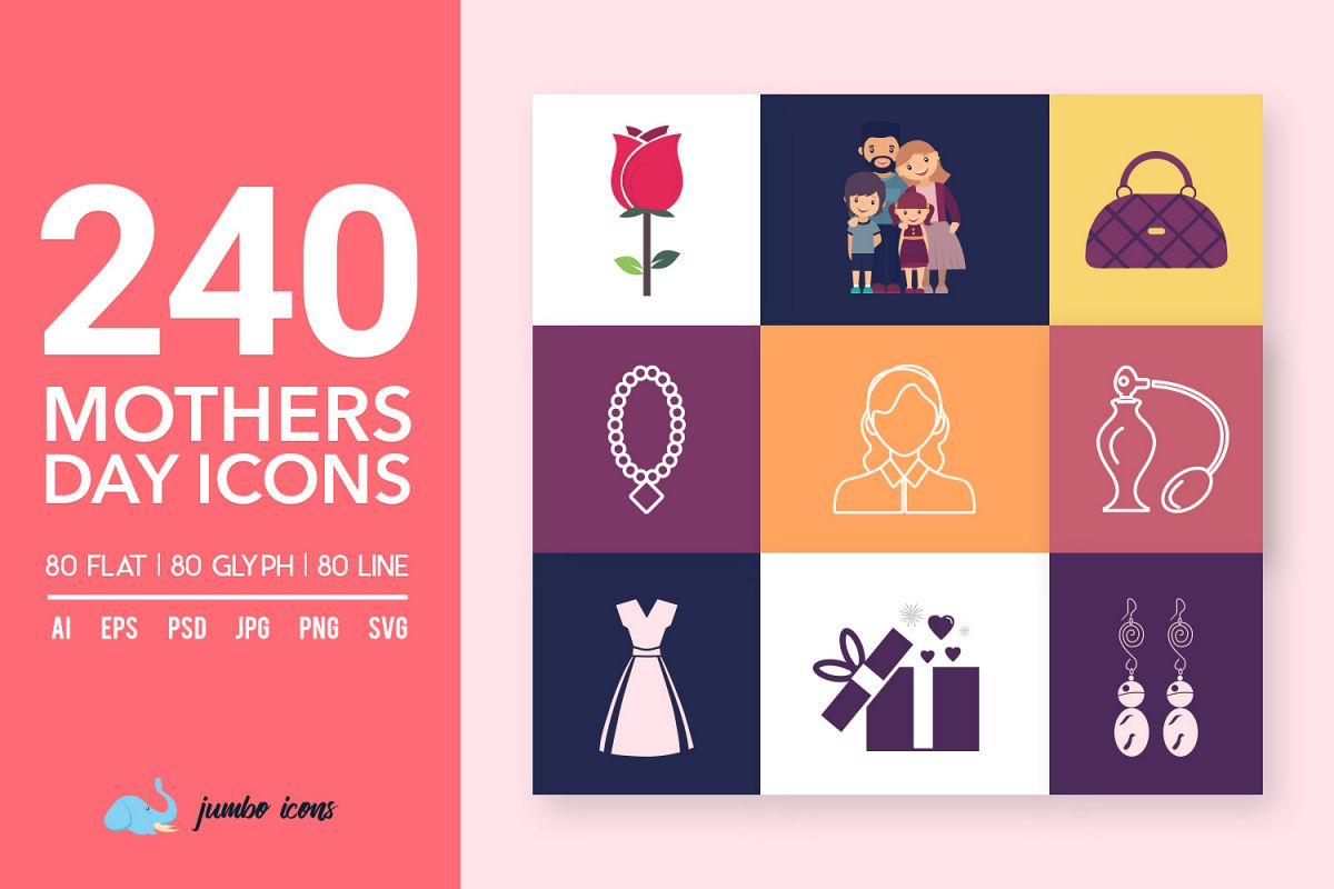 Mother's Day Vector Icons 1200x800 Mother's Day Vector Icons