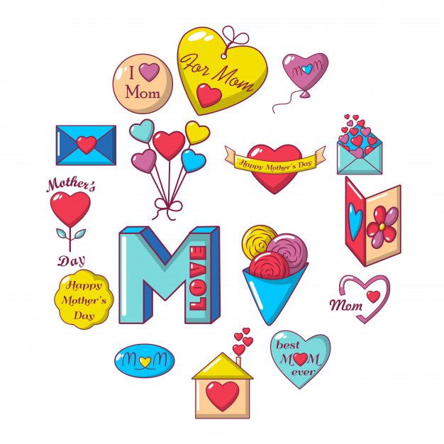 Mother Day Icon Set, Cartoon Style Vector Premium Download 626x626 Mother Day Icon Set, Cartoon Style Vector Premium Download