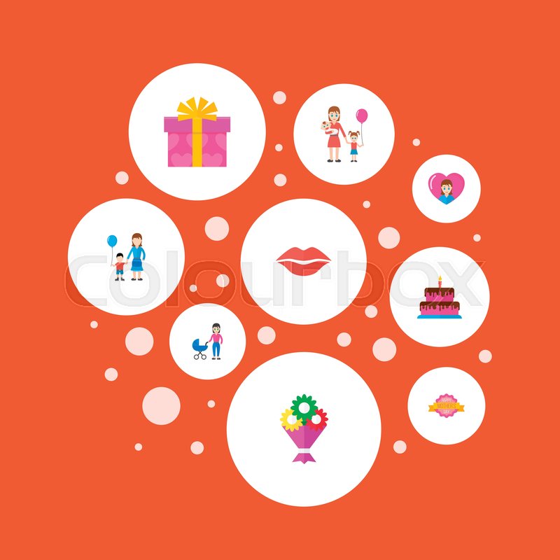 Happy Mother's Day Icon Flat Layout Stock Vector Colourbox 800x800 Happy Mother's Day Icon Flat Layout Stock Vector Colourbox