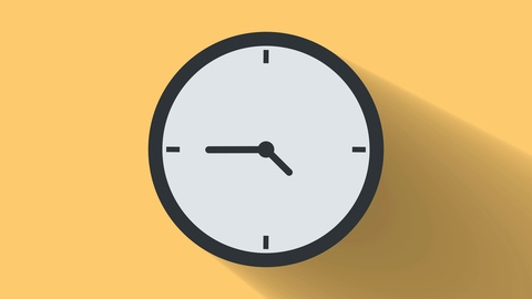 480x270 Video Flat Animated Motion Graphic Icon Of Clock Time