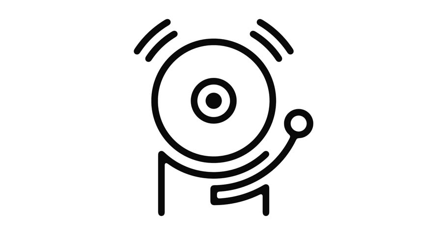 910x480 Alarm Line Icon Motion Graphic Stock Footage Video