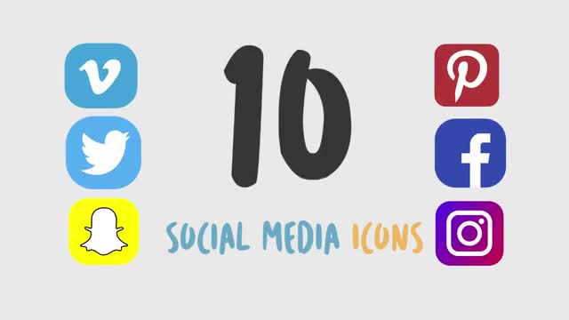 640x360 Animated Social Media Icons