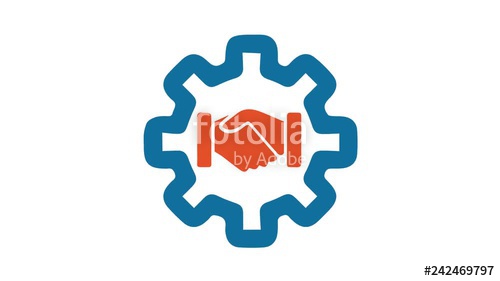 500x281 Handshake In Gear Motion Graphic Teamwork Or Business Deal