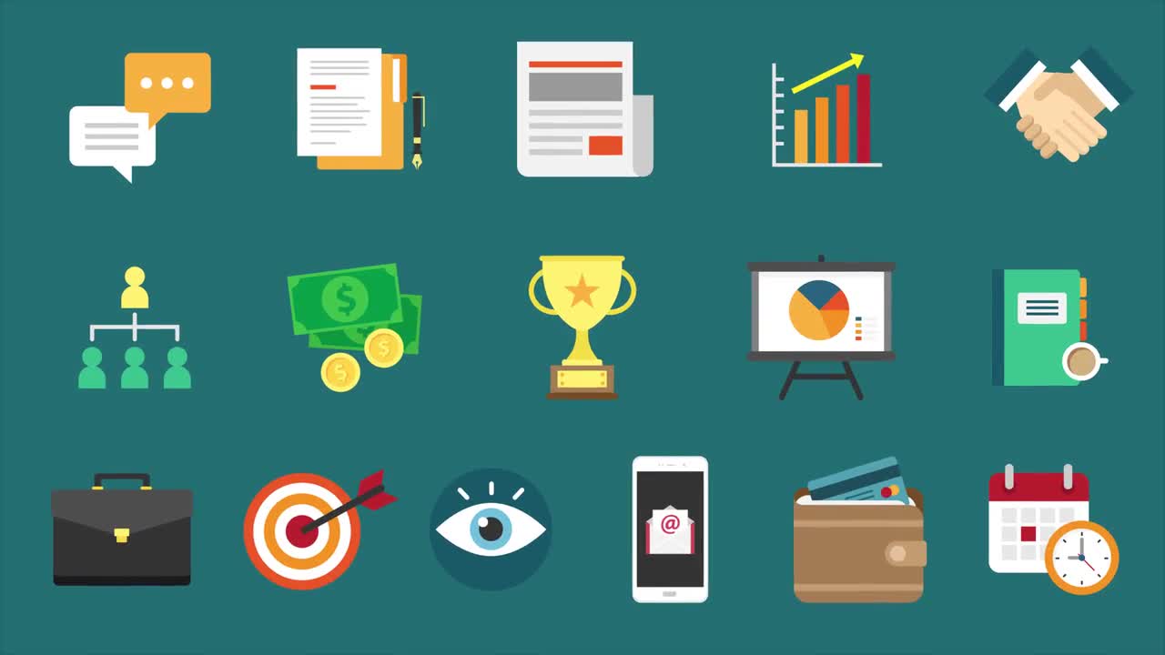 1280x720 Business Icons Pack