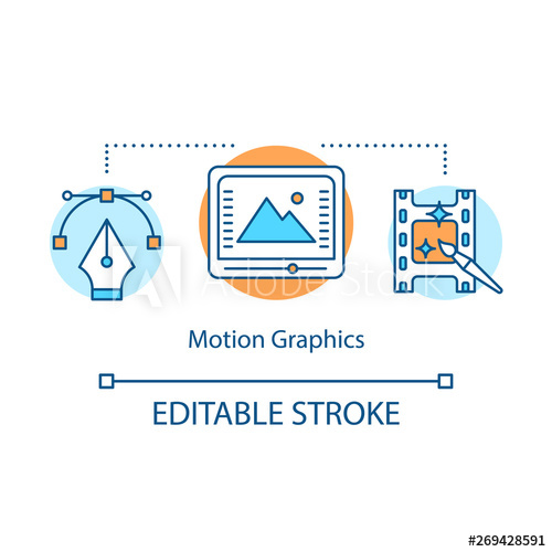 500x500 Motion Graphics Concept Icon