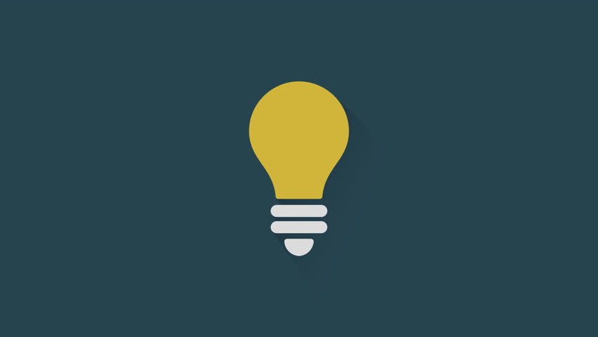 852x480 Animated Light Bulb Icon Motion Graphics Flat