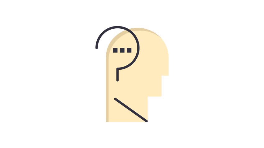 852x480 Confuse, Confused Brain Line Icon Motion Graphic Animation