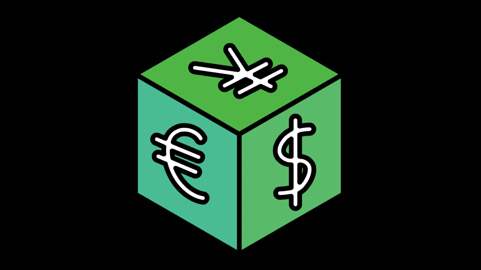 1920x1080 Currency Cube Icon Line Drawing Animation Transparent Vector