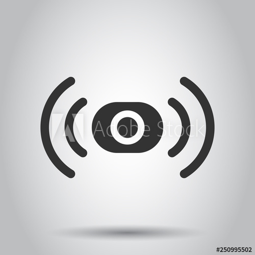 500x500 Motion Sensor Icon In Flat Style Sensor Waves Vector Illustration