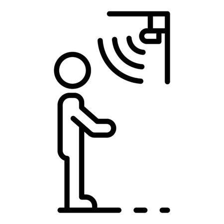 450x450 Guard Motion Sensor Icon, Outline Style Royalty Free Vector Graphics