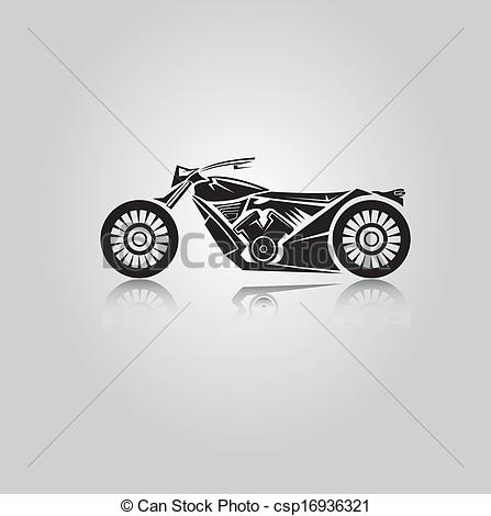 447x470 Vector Silhouette Of Classic Motorcycle Moto Icon Vector
