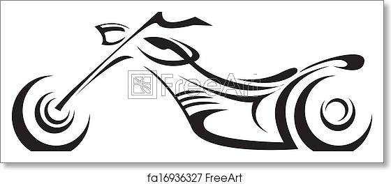 560x264 Free Art Print Of Vector Silhouette Of Classic Motorcycle Moto