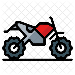 256x256 Motocross Icon Of Colored Outline Style