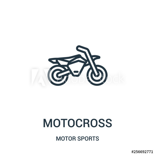 500x500 Motocross Icon Vector From Motor Sports Collection Thin Line