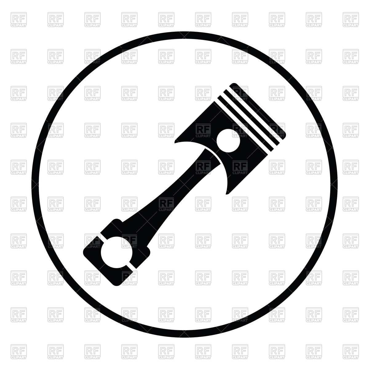 1200x1200 Thin Circle Design Of Car Motor Piston Icon Vector Image