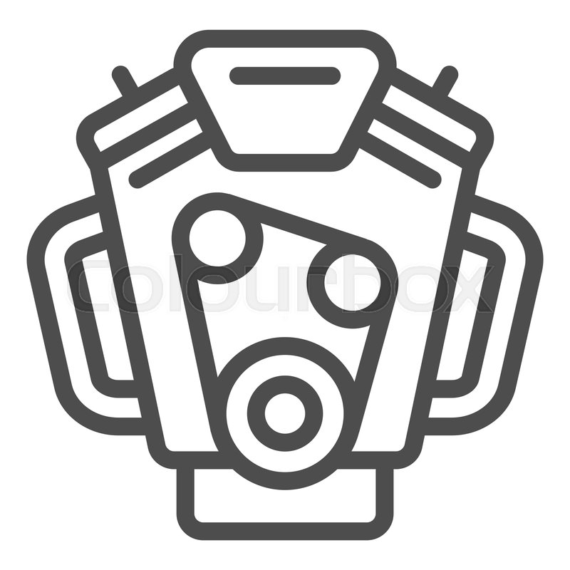 800x800 Car Engine Line Icon Motor Vector Stock Vector Colourbox