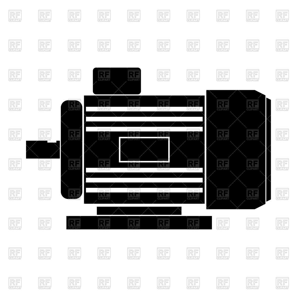 1200x1200 Electric Motor Black Color Icon Vector Image Of Industrial Tools