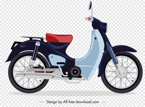 600x442 Vintage Motorbike Icon Colorful Sketch Free Vector In Adobe