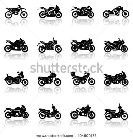 450x470 Motorbike Icon Set Illustration Harley Or Biker Stufff Line