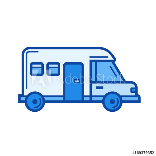 500x500 Motorhome Vector Line Icon Isolated On White Background Motorhome