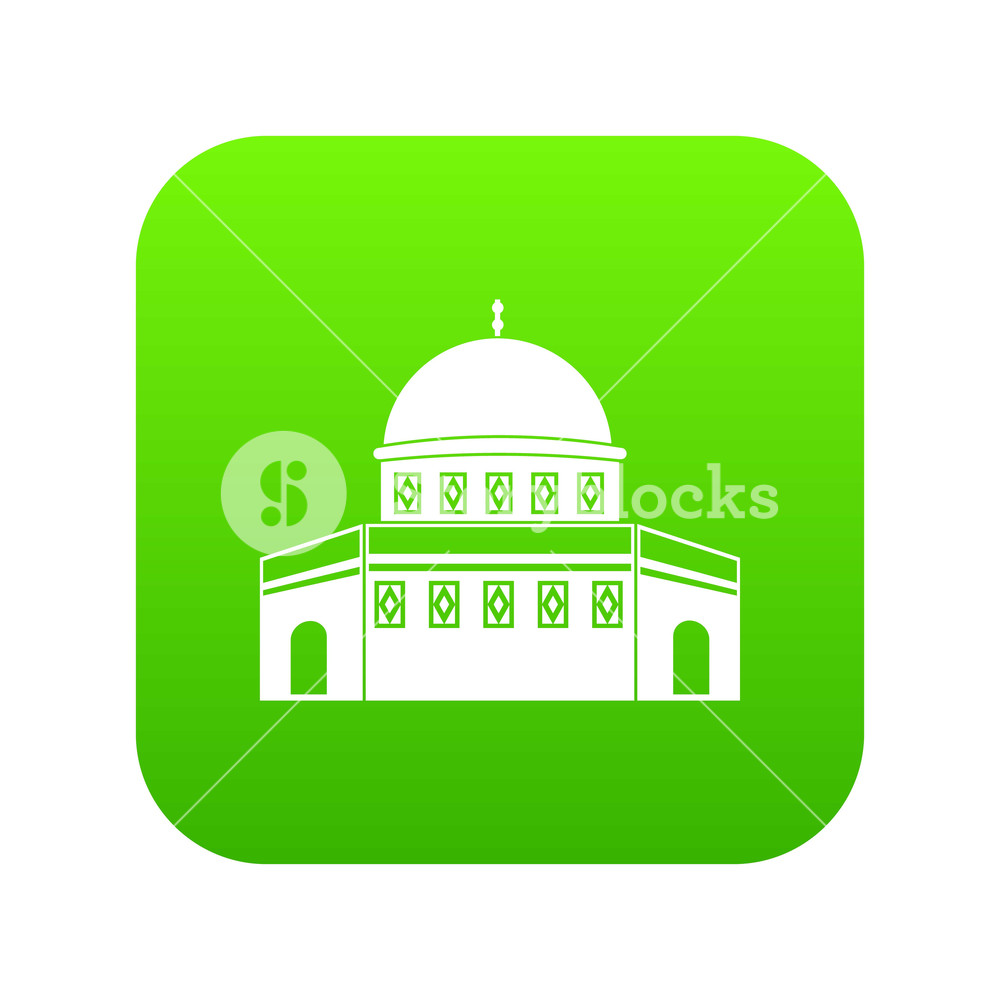 1000x1000 Dome Of The Rock On The Temple Mount Icon Digital Green For Any