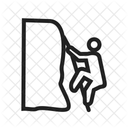 256x256 Mountain Climbing Icon Of Line Style