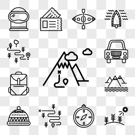 450x450 Set Of Transparent Editable Icons Such As Mountain, Forest