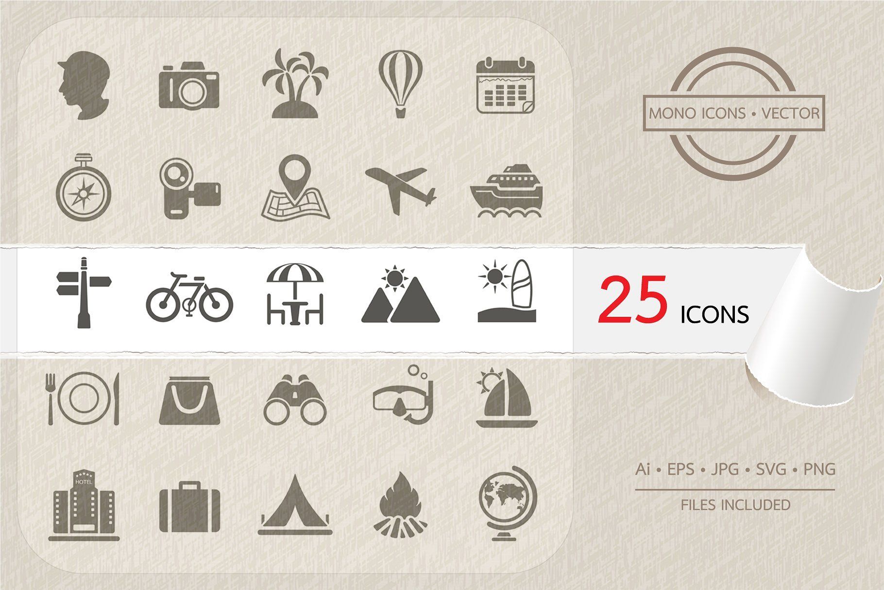 1820x1214 Travel And Vacation Icons Set Icons Including A Camera, Plane
