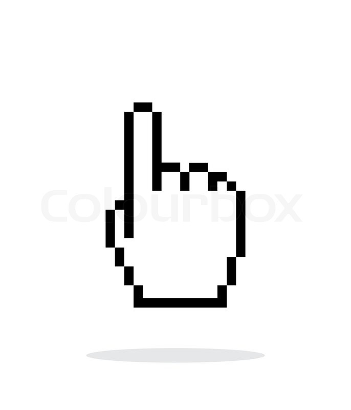 686x800 One Finger Pixel Hand Cursor Icon On Stock Vector Colourbox