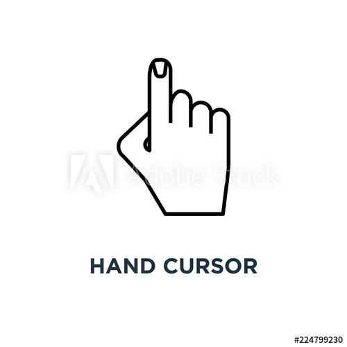 500x500 Hand Cursor Icon Mouse Pointer Concept Symbol Design, Vector