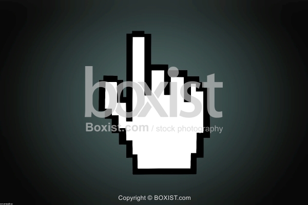 600x400 Mouse Hand Icon On Dark Background
