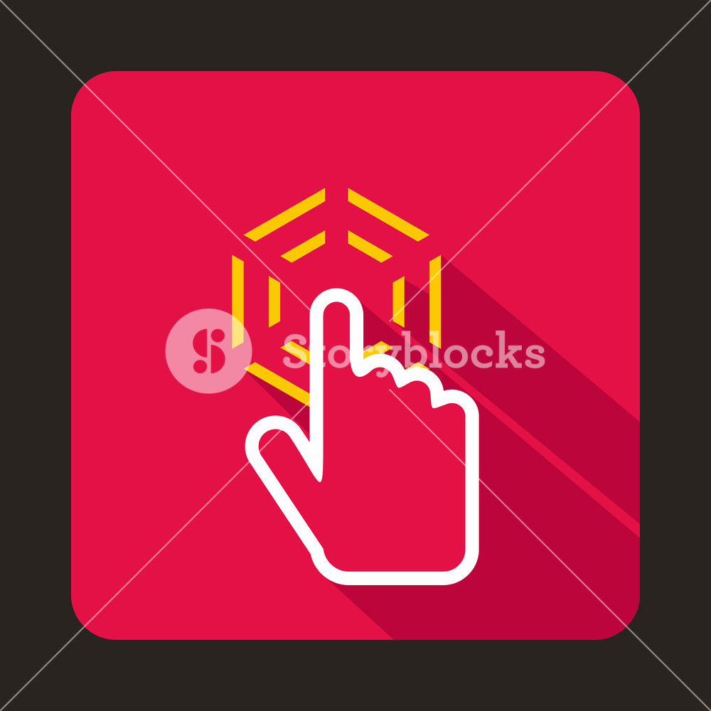 1000x1000 Mouse Cursor Hand Icon In Flat Style With Long Shadow Computer