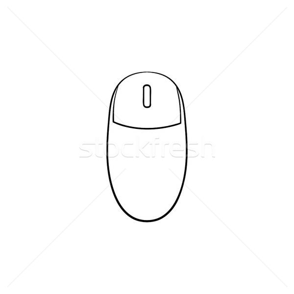 600x600 Computer Mouse Hand Drawn Outline Doodle Icon Vector Illustration
