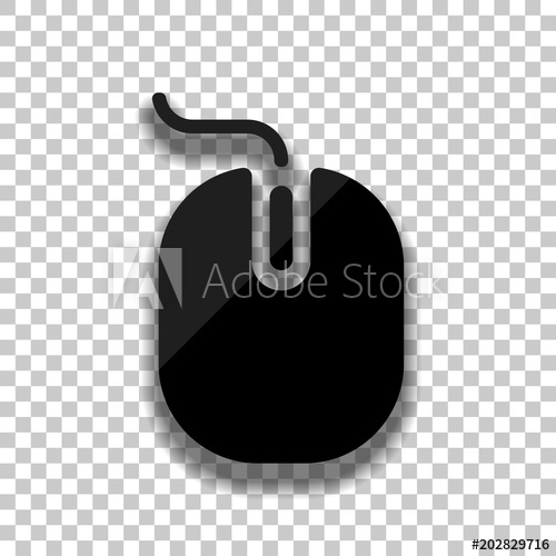 500x500 Computer Mouse Icon Black Glass Icon With Soft Shadow