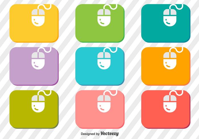 700x490 Vector Set Of Mouse On A Mouse Pad Icons