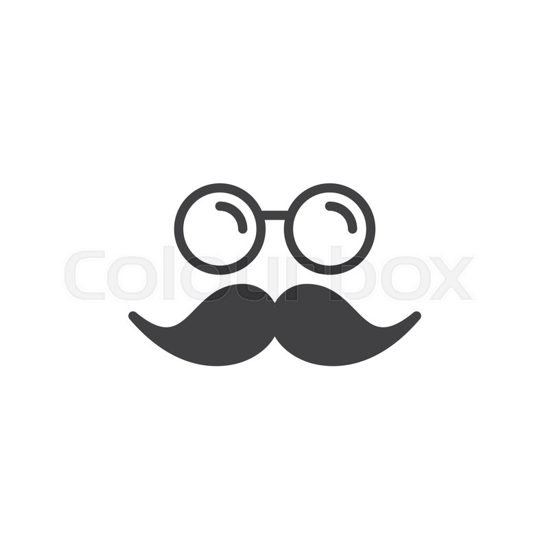 800x800 Moustache And Glasses Icon Vector, Stock Vector Colourbox