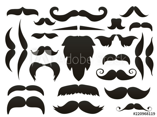 500x375 Moustache Mustache Icon Isolated Set Funny Fake Moustaches