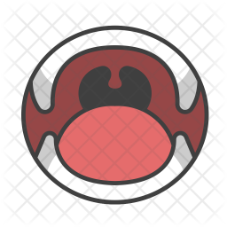 256x256 Mouth Icon Of Colored Outline Style