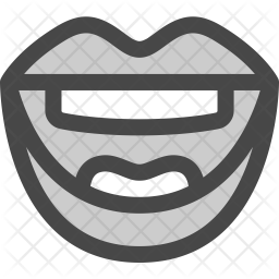 256x256 Mouth Icon Of Colored Outline Style