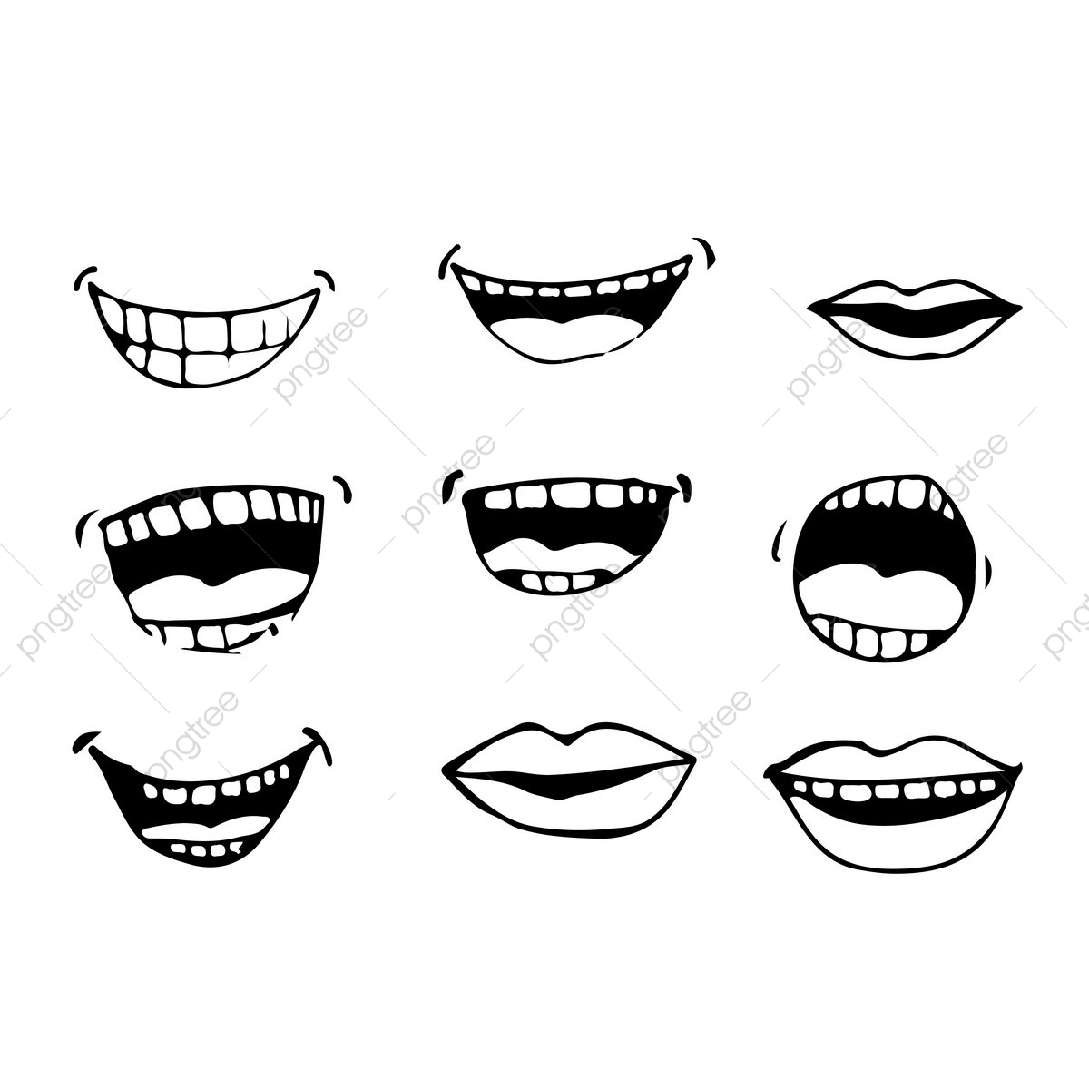1200x1200 Cartoon Mouth Icon, Cartoon, Set, Mouth Png And Vector