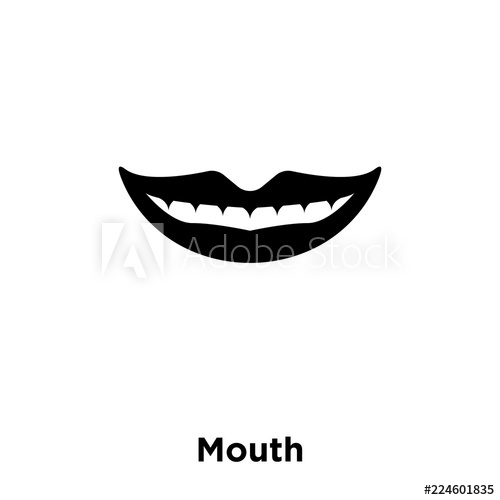 500x500 Mouth Icon Vector Isolated On White Background, Logo Concept