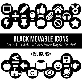 350x350 Basic Black Movable Icons Clipart Tpt
