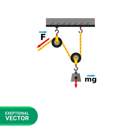 450x450 Multicolored Vector Icon Of Loaded Movable Pulleys Representing